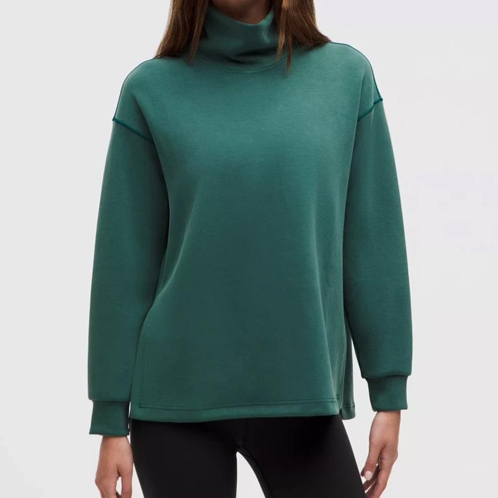Lululemon Turtleneck, Softstreme Funnel-Neck Long Pullover (Teal, Small)